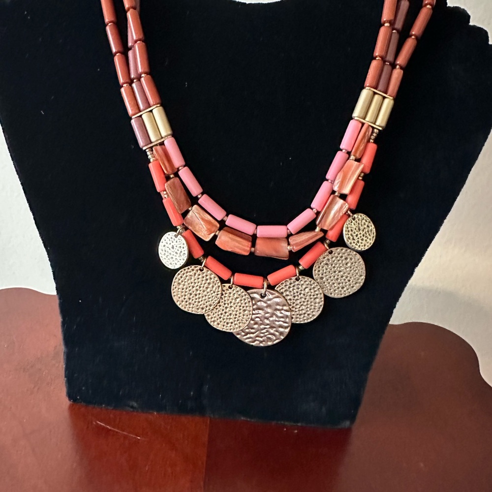Elegant Multi-Strand Necklace with Silver Accents